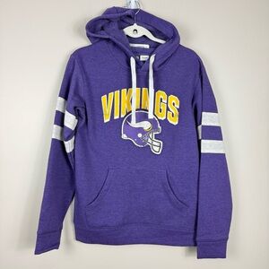 Minnesota Vikings NFL Sweatshirt Mens Small Colorblock Vintage Purple Yellow